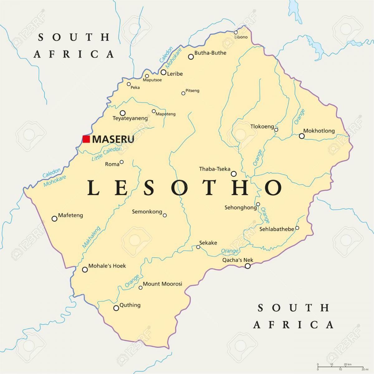 რუკა მასერუ ლესოტო